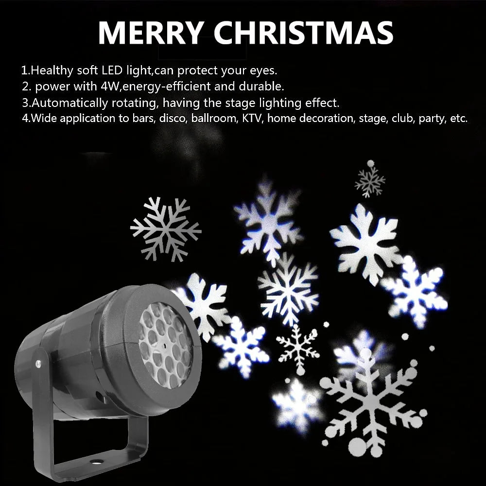 Skanto | LumiFlake LED Snowflake Projector – Magical Christmas Lighting with USB Connection, Weatherproof for Indoor & Outdoor
