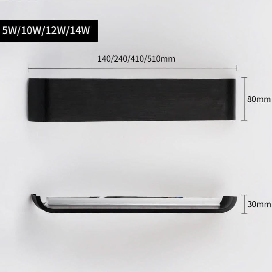 Skanto | Modern LED Wall Lamp – Sleek Black Aluminum Light