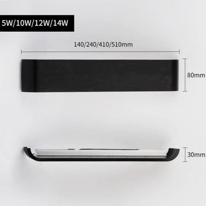 Skanto | Modern LED Wall Lamp – Sleek Black Aluminum Light