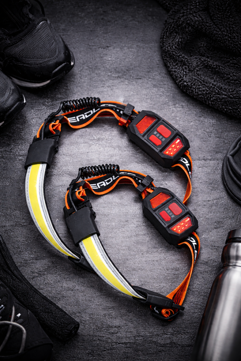 Skanto | Hopedone Rechargeable Headlamp 1000 Lumens, 230° Wide Angle, Waterproof, 2-Pack, Orange