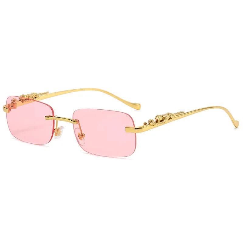 BowLift | Rimless sunglasses with leopard head design and UV400 protection