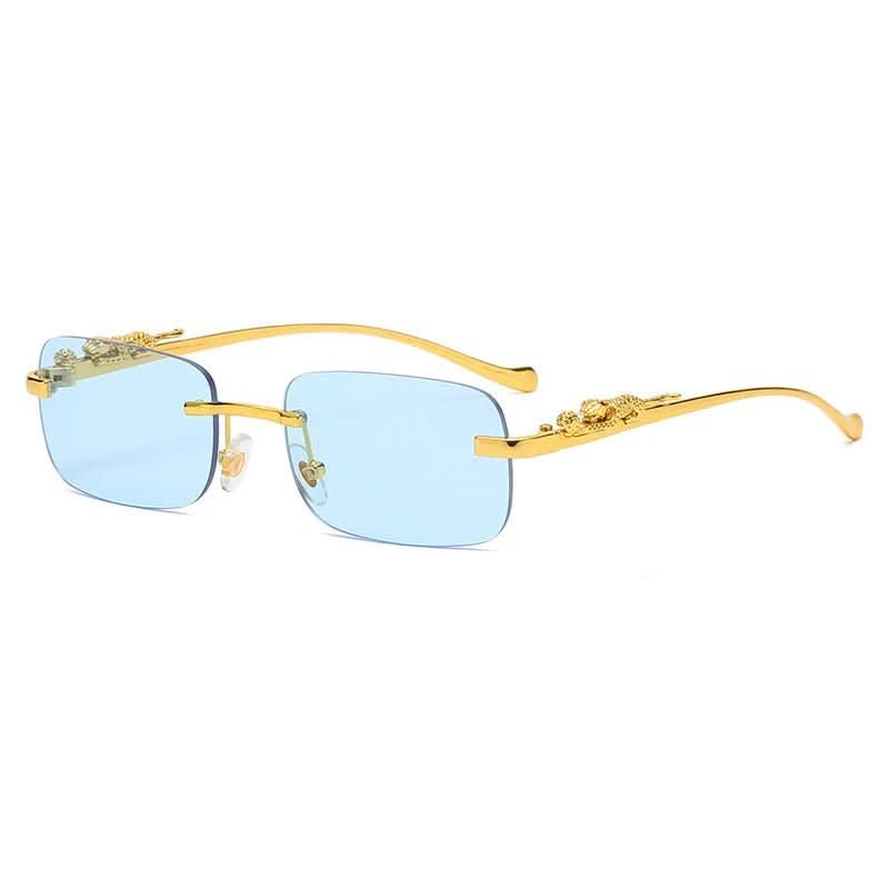 Skanto | Rimless Sunglasses with Leopard Head Design and UV400 Protection