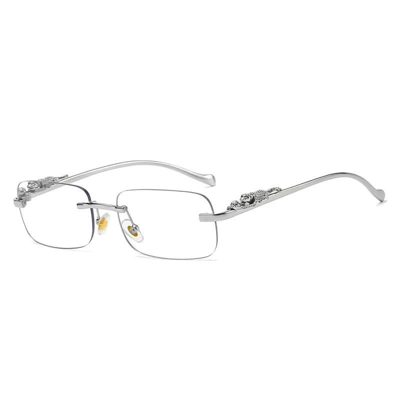 Skanto | Rimless Sunglasses with Leopard Head Design and UV400 Protection