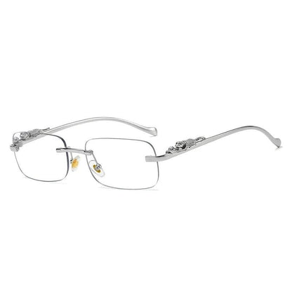 Skanto | Rimless Sunglasses with Leopard Head Design and UV400 Protection