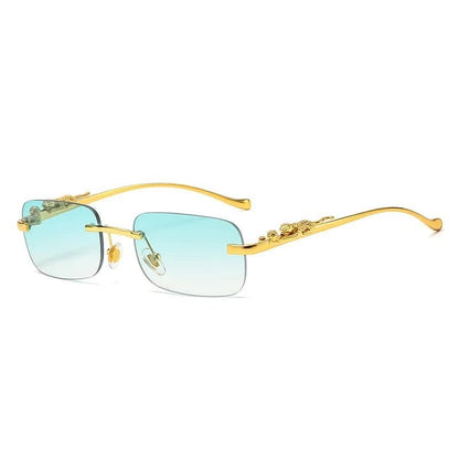 BowLift | Rimless sunglasses with leopard head design and UV400 protection