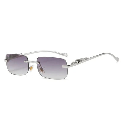 Skanto | Rimless Sunglasses with Leopard Head Design and UV400 Protection