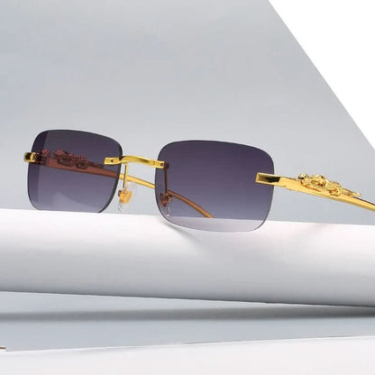 BowLift | Rimless Leopard Head Sunglasses with UV400 Protection