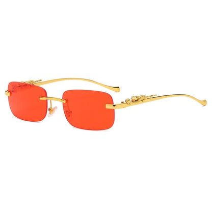 BowLift | Rimless sunglasses with leopard head design and UV400 protection