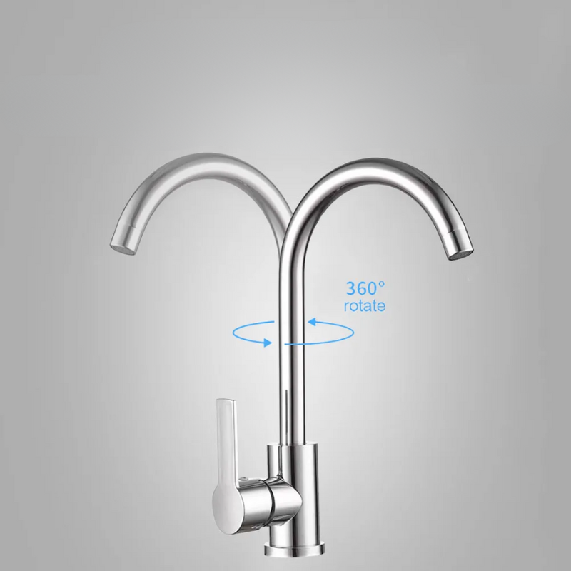 Chrome Kitchen Faucet with Single Lever Mixer – High-Quality Sink Faucet, Easy to Clean, Durable, and Simple Installation for Modern Kitchens | Skanto