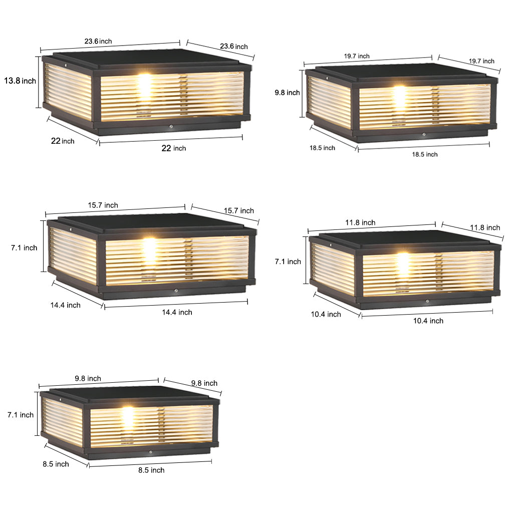 Skanto | Decorative Post Lamp with Square Glass Shade