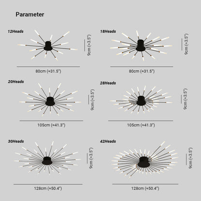 Skanto | Modern Firework-Style Ceiling Lamp – Decorative LED Lighting for Living Room, Bedroom & Dining Room