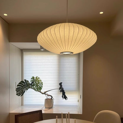 BowLift | Silk Hanging Lamp, Adjustable Height, Modern Lamp for Living Room, Ideal Above Table