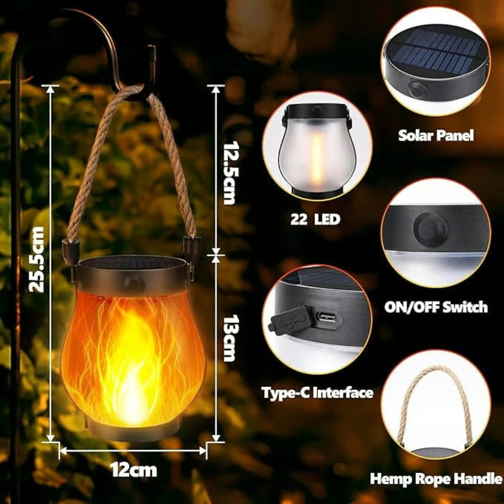 Skanto | Skanto Solar Waterproof Lantern Flickering Garden Lamp