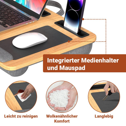 Laptop cushion ergonomic laptop table with wrist rest & padded | Bowlift
