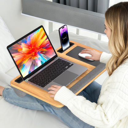 Laptop cushion ergonomic laptop table with wrist rest & padded | Bowlift