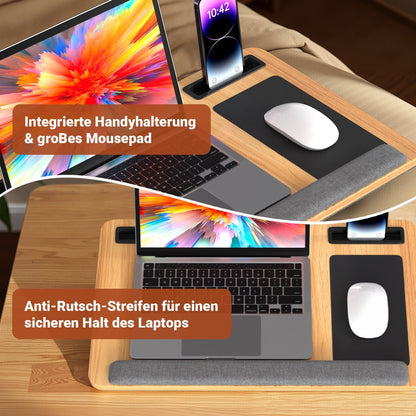 Laptop cushion ergonomic laptop table with wrist rest & padded | Bowlift