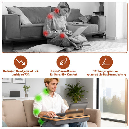 Laptop cushion ergonomic laptop table with wrist rest & padded | Bowlift