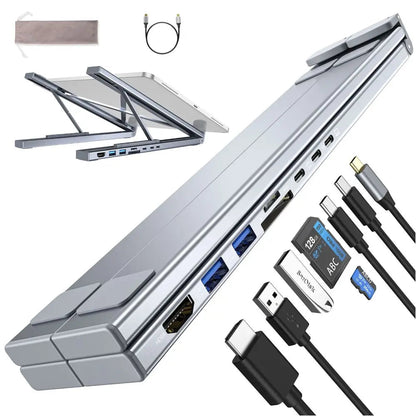 BowLift | Foldable laptop stand with 8-in-1 hub – For tech enthusiasts & fast charging fans