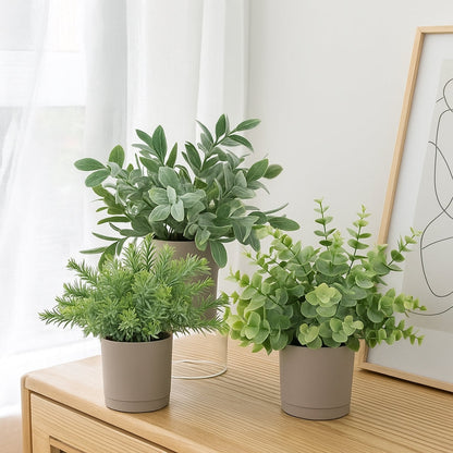BowLift | Leafora Artificial Plants in Modern Pots Decor | 3pcs Set