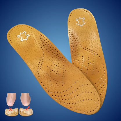 LeatherGuard Orthopedic Leather Shoe Insole | Shock Absorption - Arch Support - Comfortable Insole - Foot Pain Relief - Moisture Wicking Bowlift