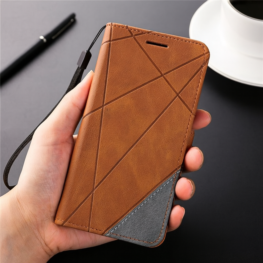 Skanto | Leather Wallet Flip Phone Case