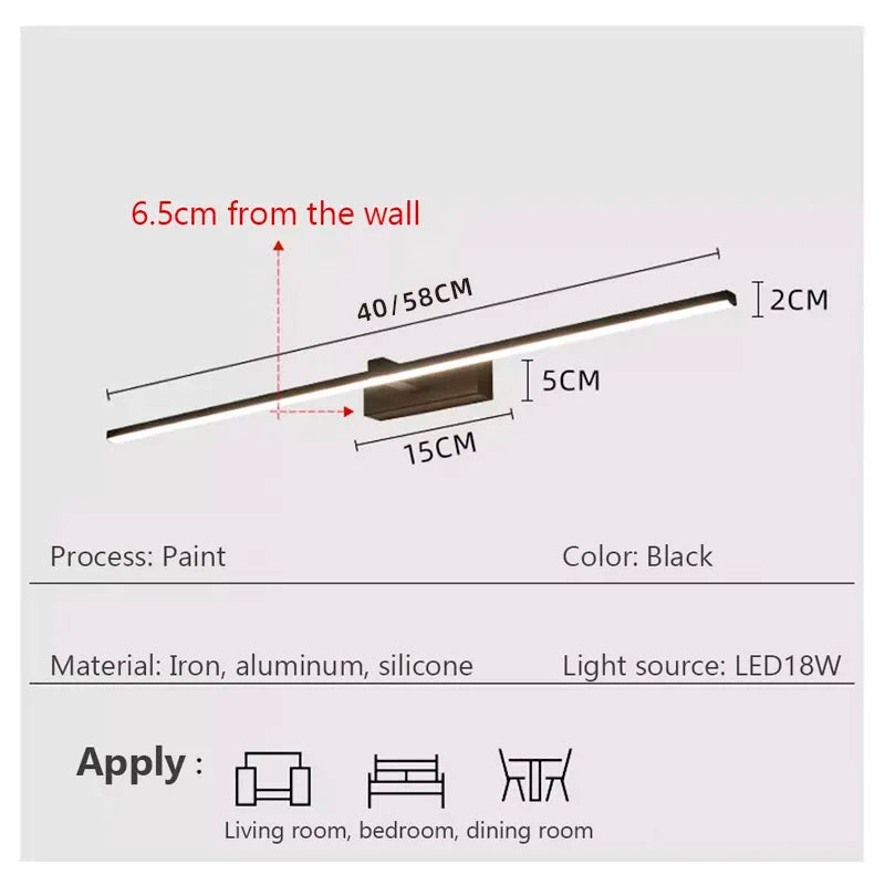 Skanto | LED Mirror Light - Bathroom Wall Lamp Water-Resistant
