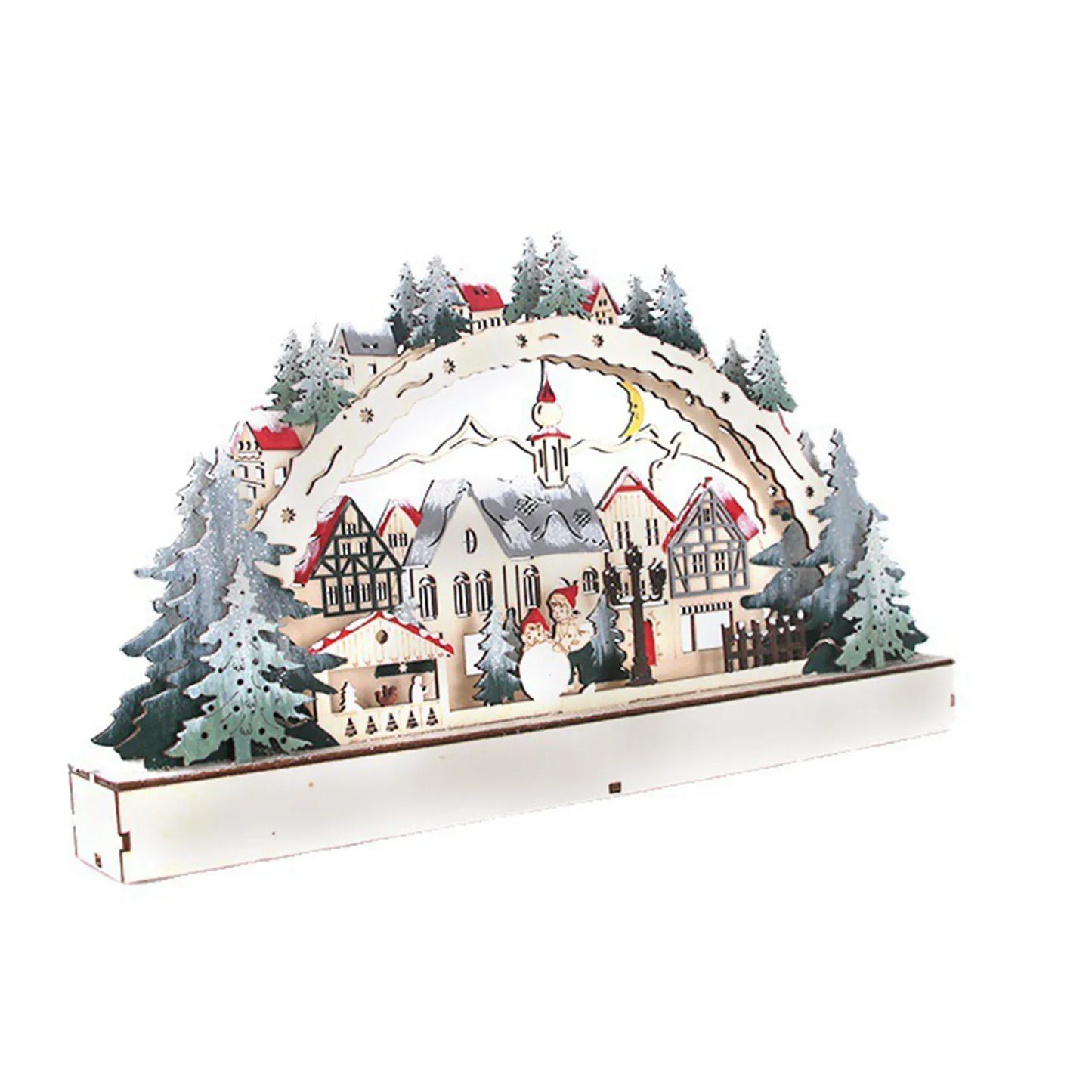 Skanto | LumiFest Wooden Advent Calendar – 24 Compartments with Warm LED Light & Christmas Atmosphere