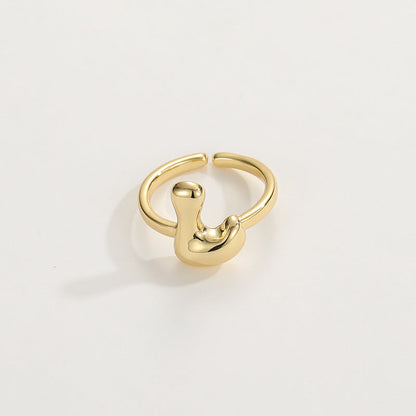 BowLift | Cute Bubble Letter Initial Ring