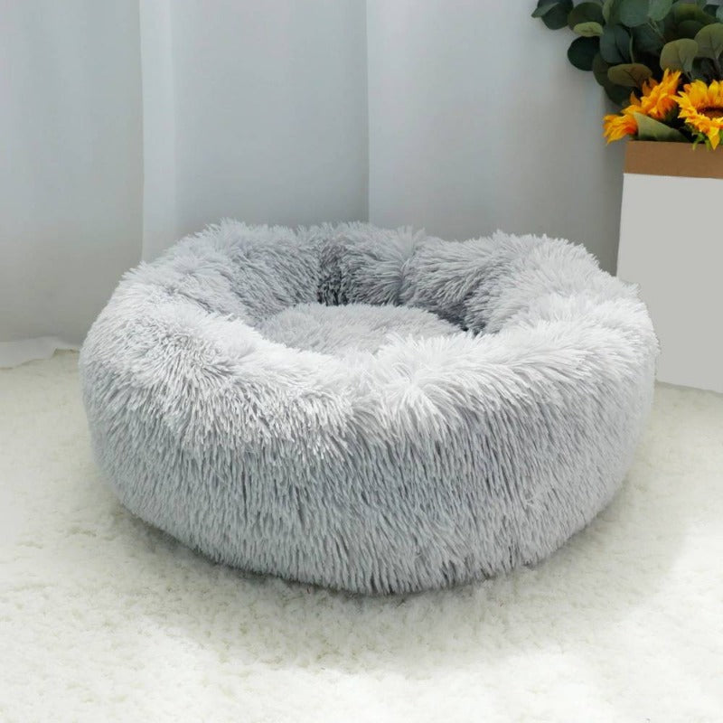 Brehn | Round Plush Calming Donut Dog Bed for Small to Large Dogs