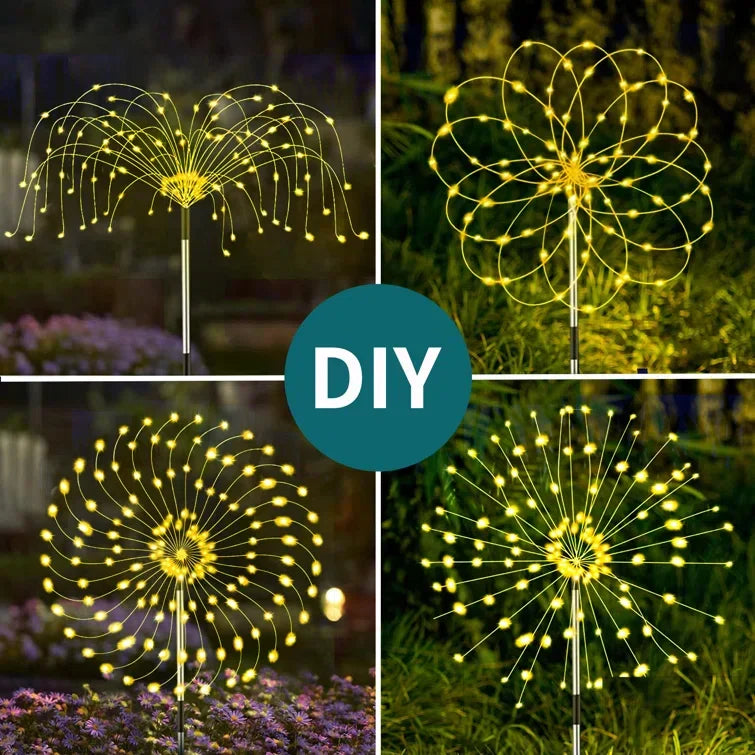4-pack Solar Fireworks Garden Lights - Weatherproof LED Decorative Lighting, Solar Energy for Garden and Patio | Karnz
