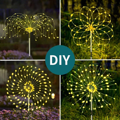 4-pack Solar Fireworks Garden Lights - Weatherproof LED Decorative Lighting, Solar Energy for Garden and Patio | Karnz