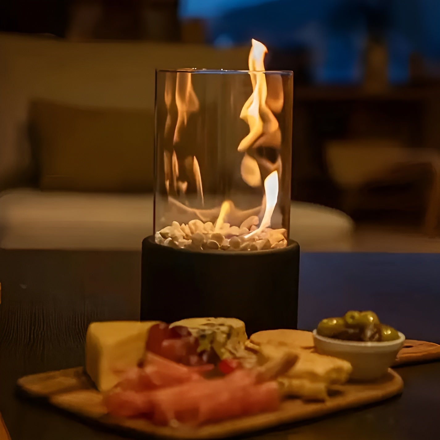 Lujolux Table Fireplace – Stylish Bioethanol Fireplace for Coziness and Warmth
