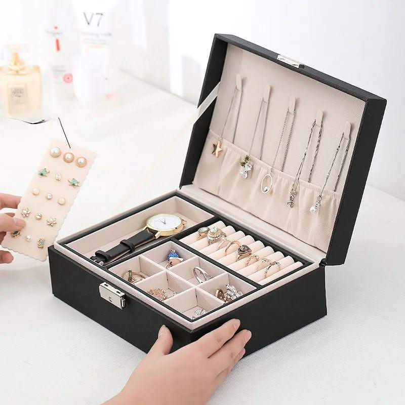 Skanto | Jewelry Box Made of Wood with PU Leather Surface