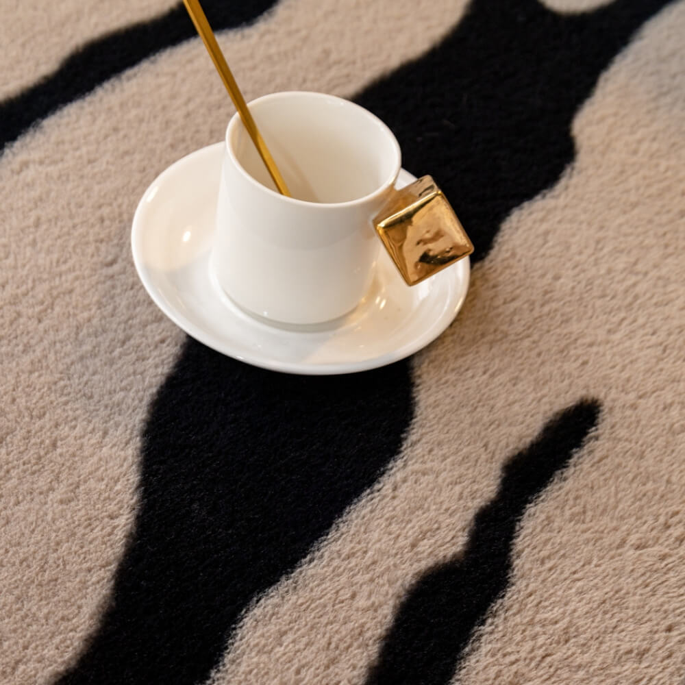 Skanto | Zebra-print fluffy plush sofa protector stylish couch cover