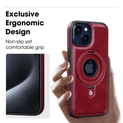 Magnetic iPhone case with invisible ring stand