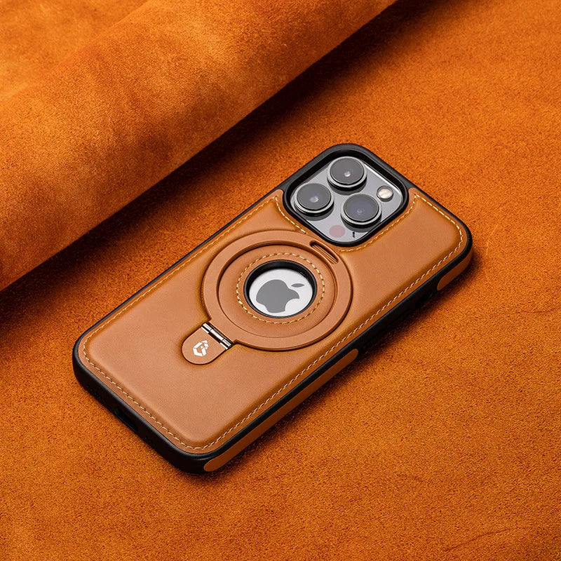 Magnetic iPhone case with invisible ring stand