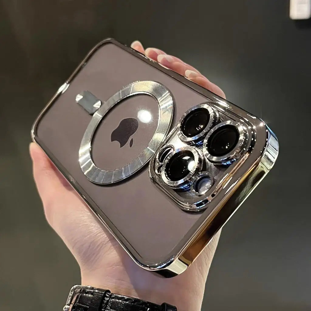 Brehn | Plating Clear Soft Magnetic Case for iPhone