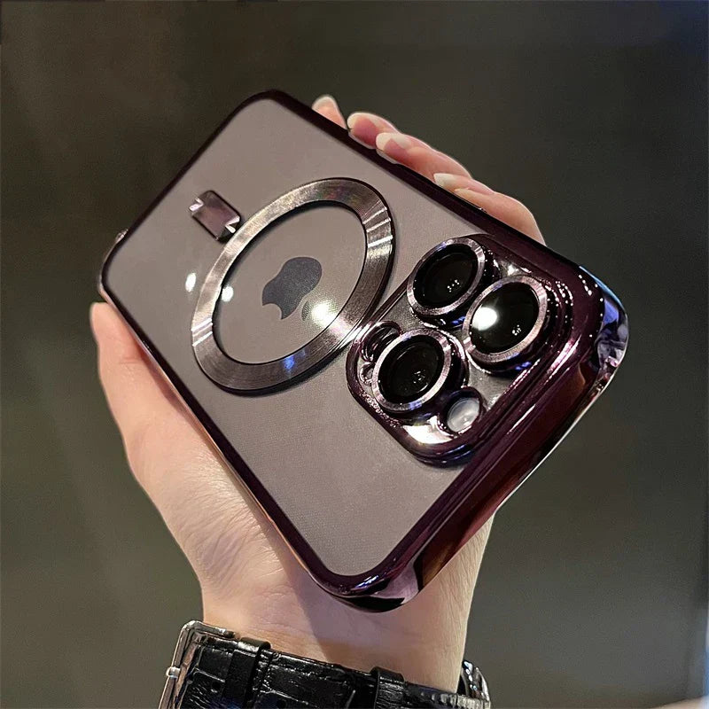 Brehn | Plating Clear Soft Magnetic Case for iPhone