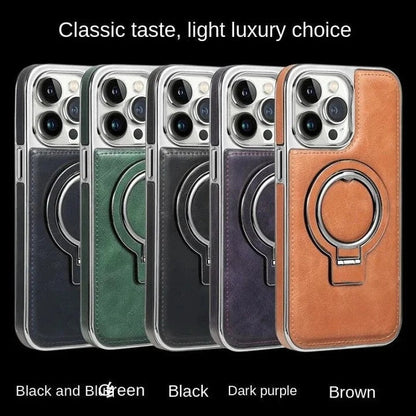 Skanto | Luxurious Leather Invisible Stand iPhone Case