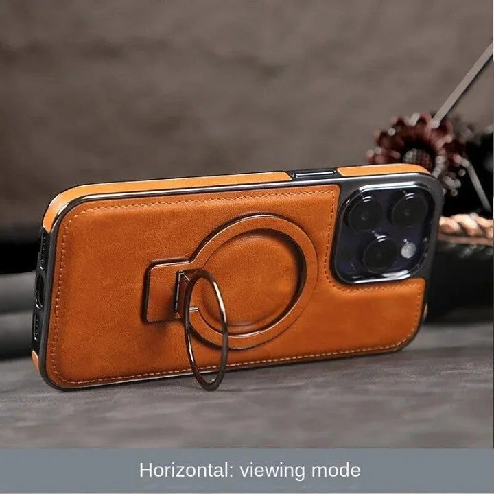 Skanto | Luxurious Leather Invisible Stand iPhone Case