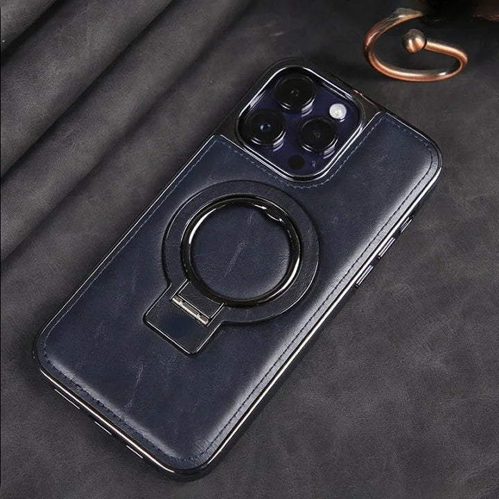 Skanto | Luxurious Leather Invisible Stand iPhone Case