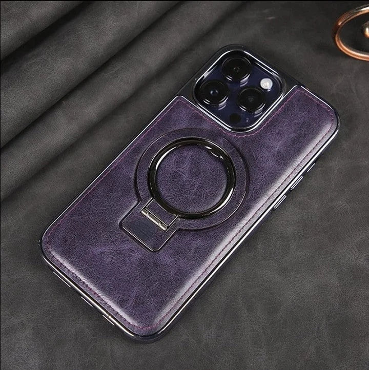 Skanto | Luxurious Leather Invisible Stand iPhone Case
