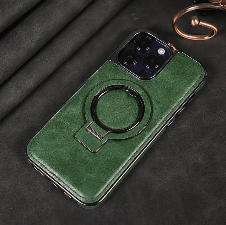 Skanto | Luxurious Leather Invisible Stand iPhone Case