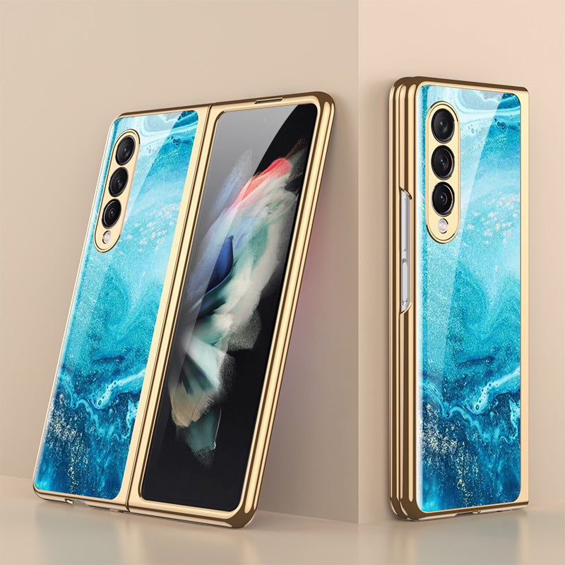 Luxurious protective case made of tempered glass with high-quality coating for Samsung Galaxy Z Fold 3 5G