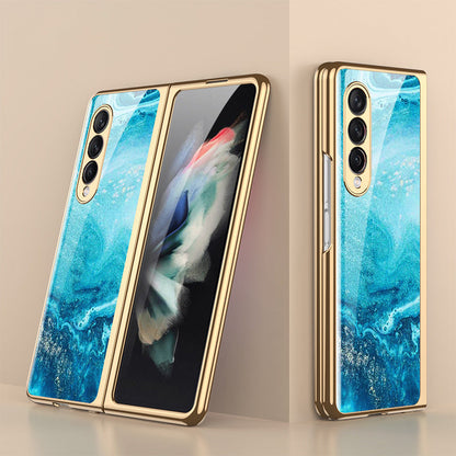 Luxurious protective case made of tempered glass with high-quality coating for Samsung Galaxy Z Fold 3 5G