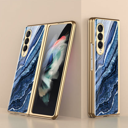 Luxurious protective case made of tempered glass with high-quality coating for Samsung Galaxy Z Fold 3 5G