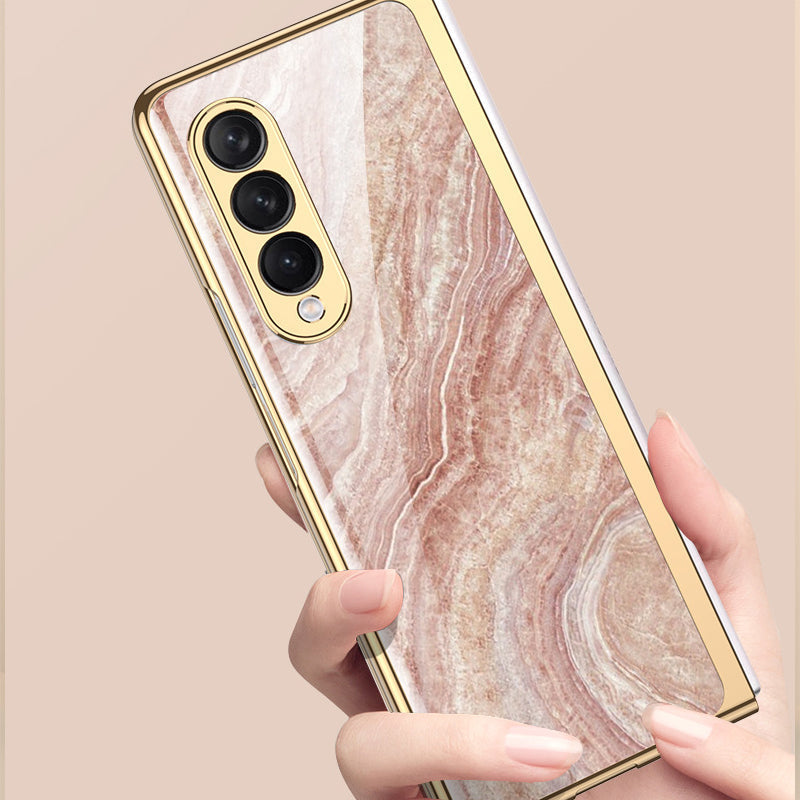 Luxurious protective case made of tempered glass with high-quality coating for Samsung Galaxy Z Fold 3 5G