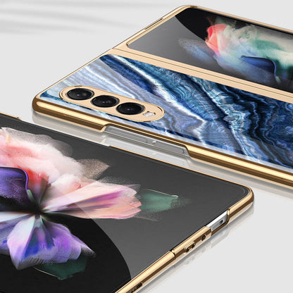 Luxurious protective case made of tempered glass with high-quality coating for Samsung Galaxy Z Fold 3 5G