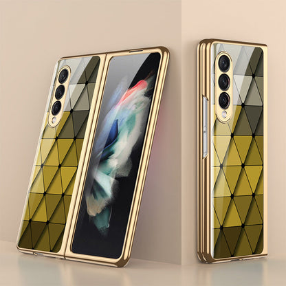 Luxurious protective case made of tempered glass with high-quality coating for Samsung Galaxy Z Fold 3 5G