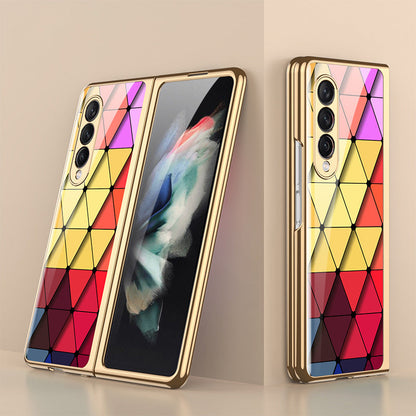 Luxurious protective case made of tempered glass with high-quality coating for Samsung Galaxy Z Fold 3 5G